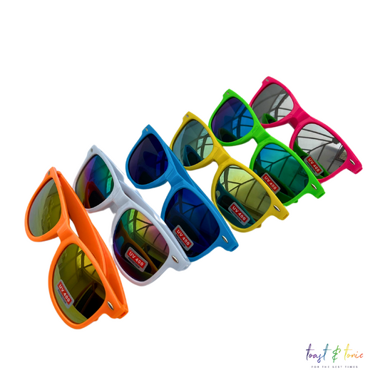 Neon Coloured Wayfarer Mirror Lens Sunglasses