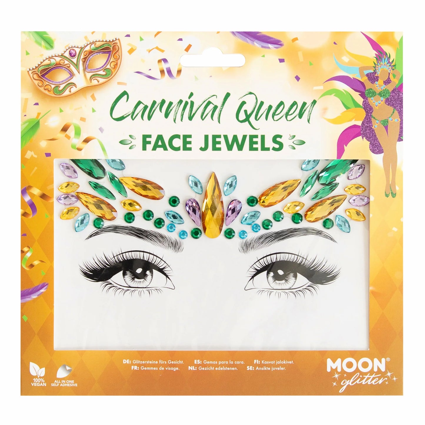 carnival queen face jewels, carnival queen face gems