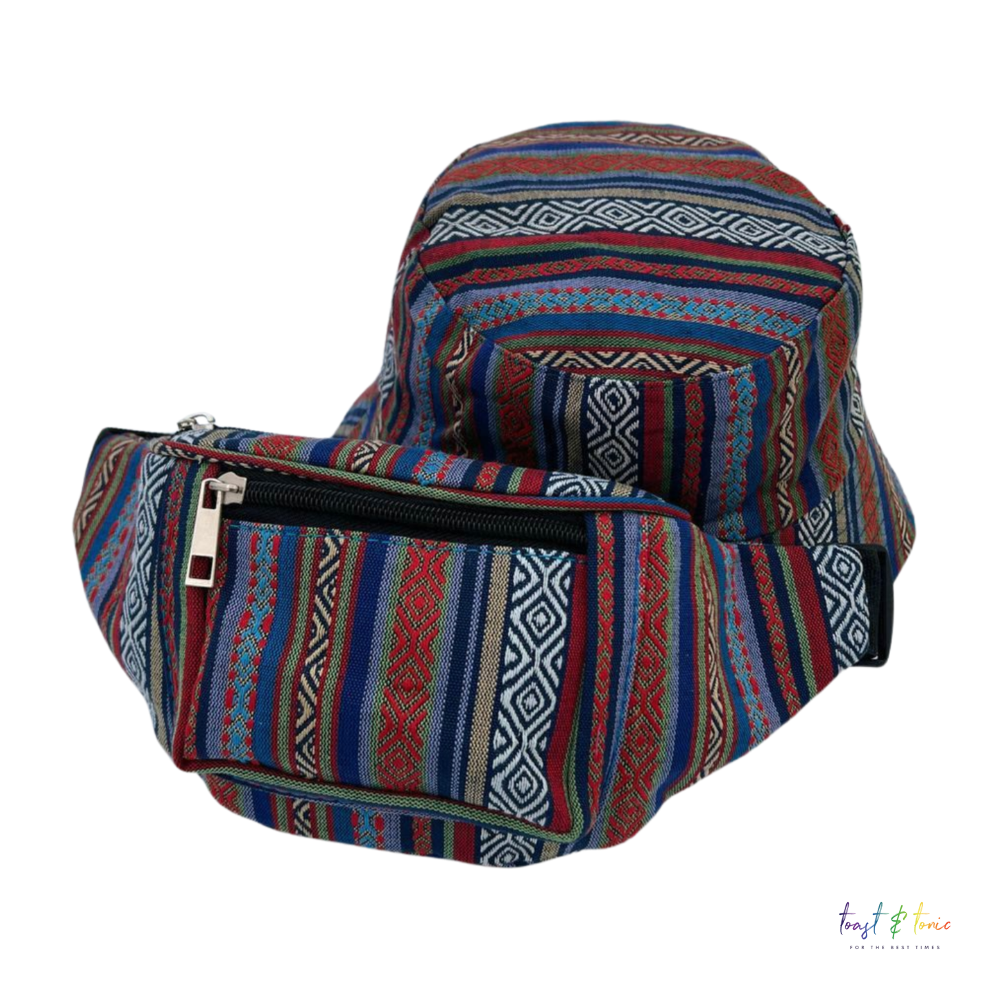 Blue Canvas Bum Bag and Matching Bucket Hat