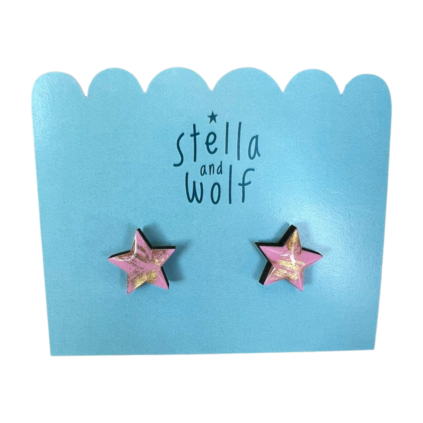 Festival Earrings - Star Stud Earings - Pink and Gold - Festival Earings