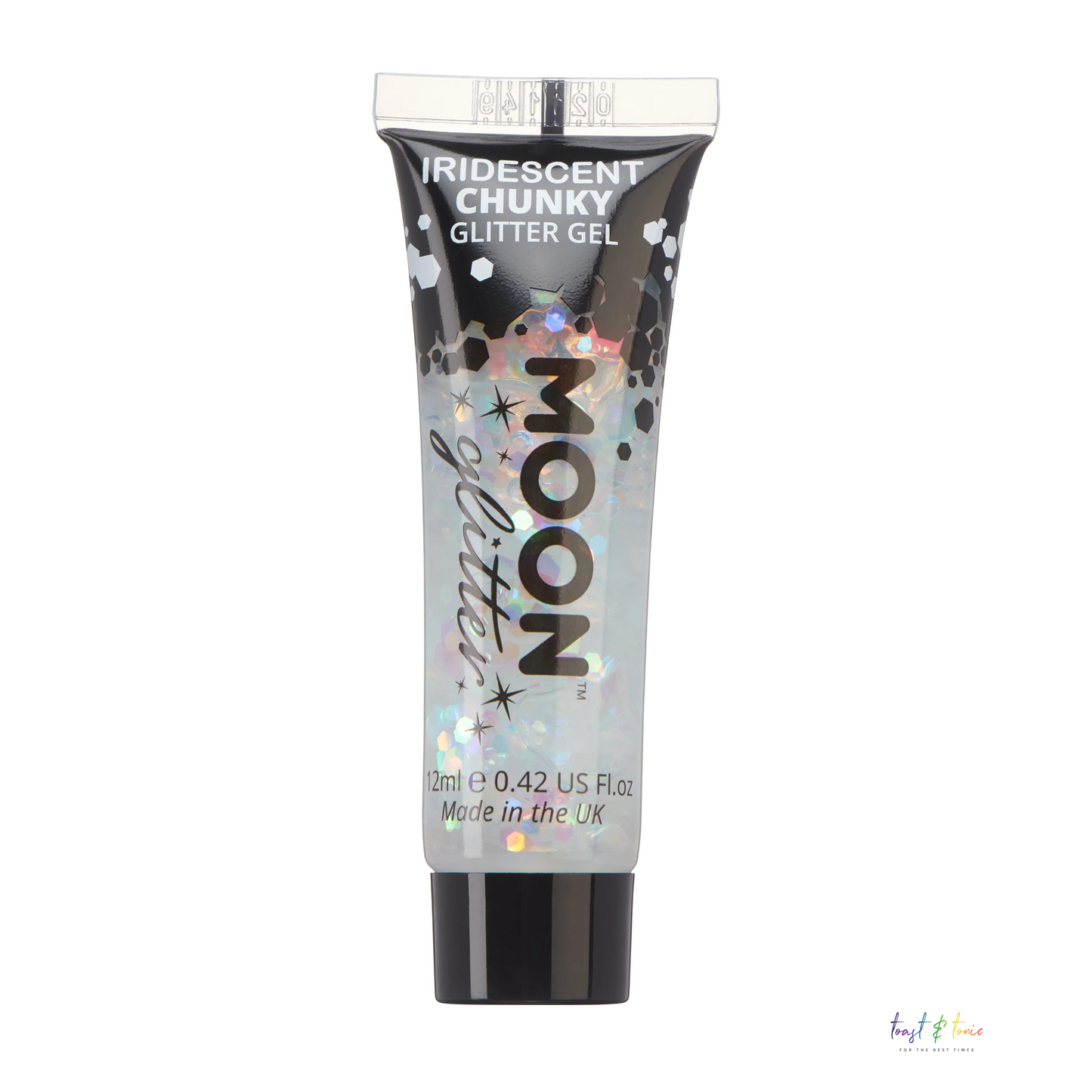 Iridescent Chunky Glitter Gel White