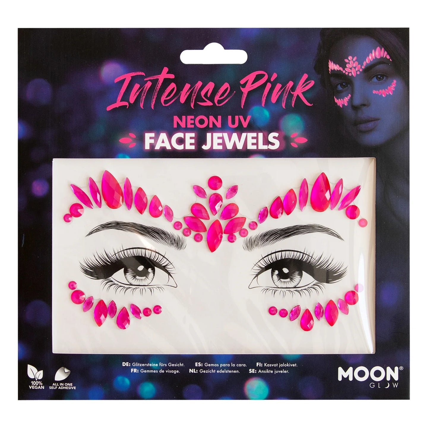 Festival Face Gems, Face Jewels, Neon Pink,