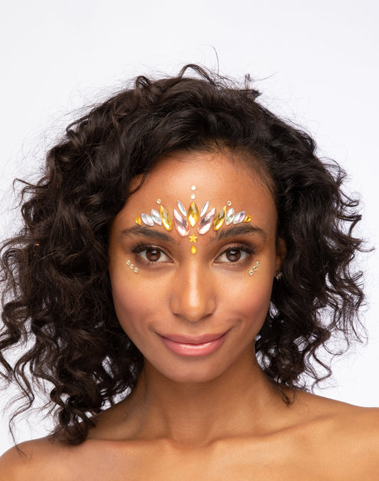 sunset goddess face gems, sunset goddess face jewels