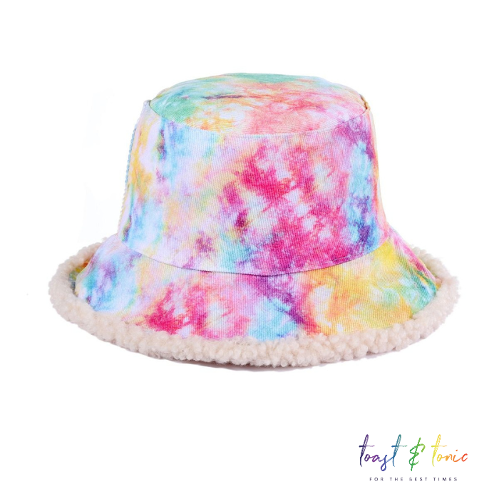 Reversible Bucket Hat Tie Dye/Faux