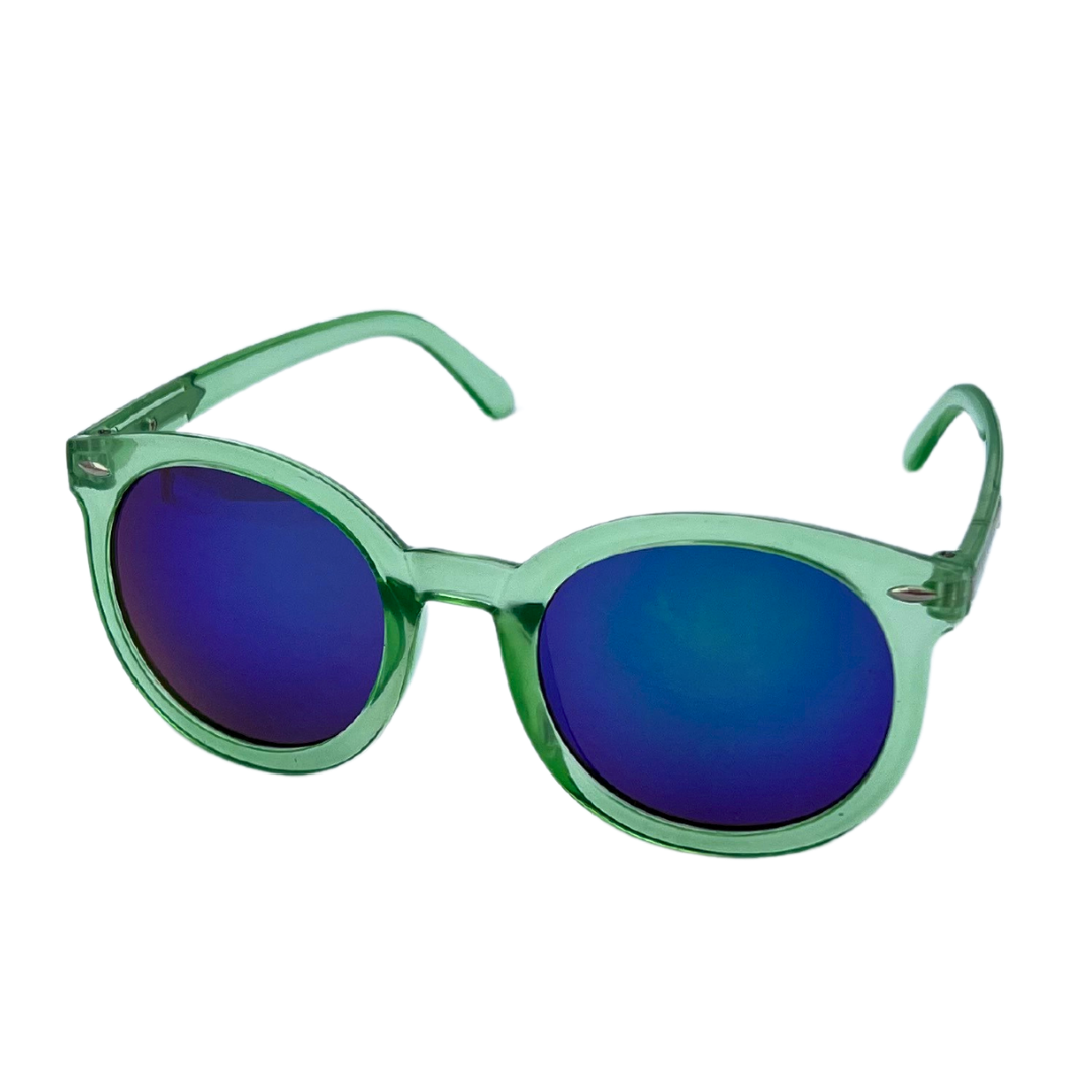 Coloured / Translucent Frame - Round Mirrored Lens Sunglasses