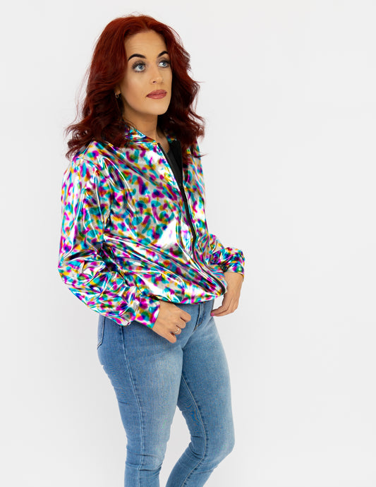 Multi Coloured Holographic Jacket