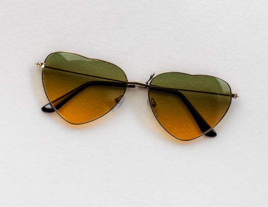 Two Tone Heart Shaped Sunglasses