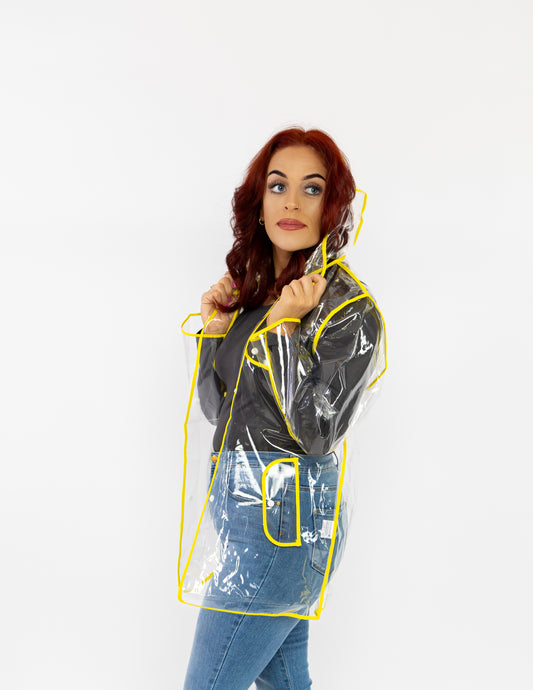 Clear Rain Mac - Yellow Edging