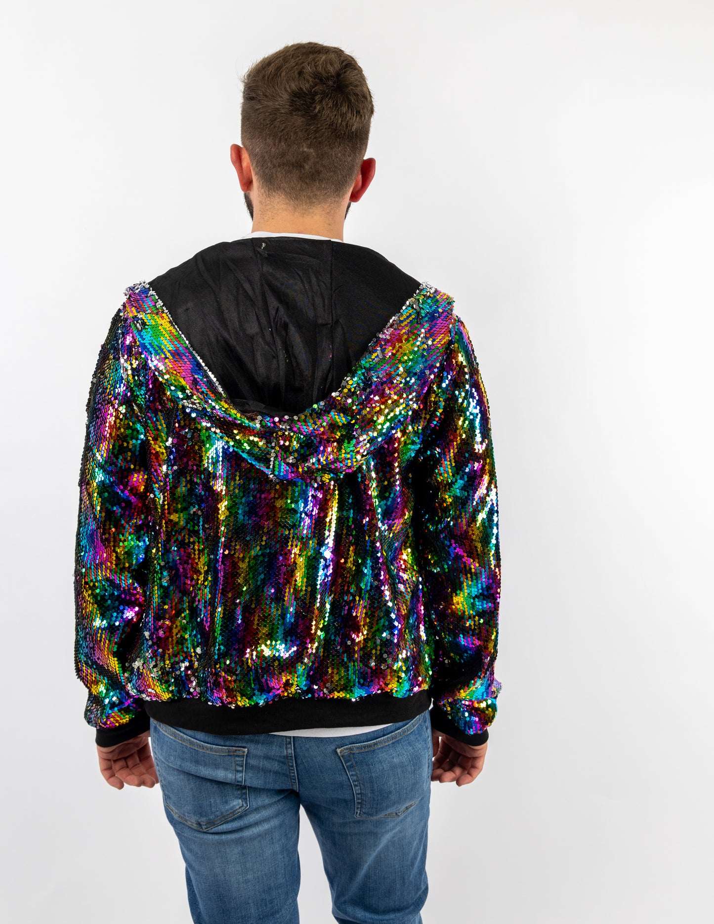 Rainbow Sequin Bomber Jacket Unisex
