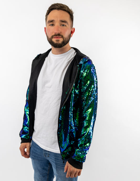 Green sequin bomber jacket - Unisex