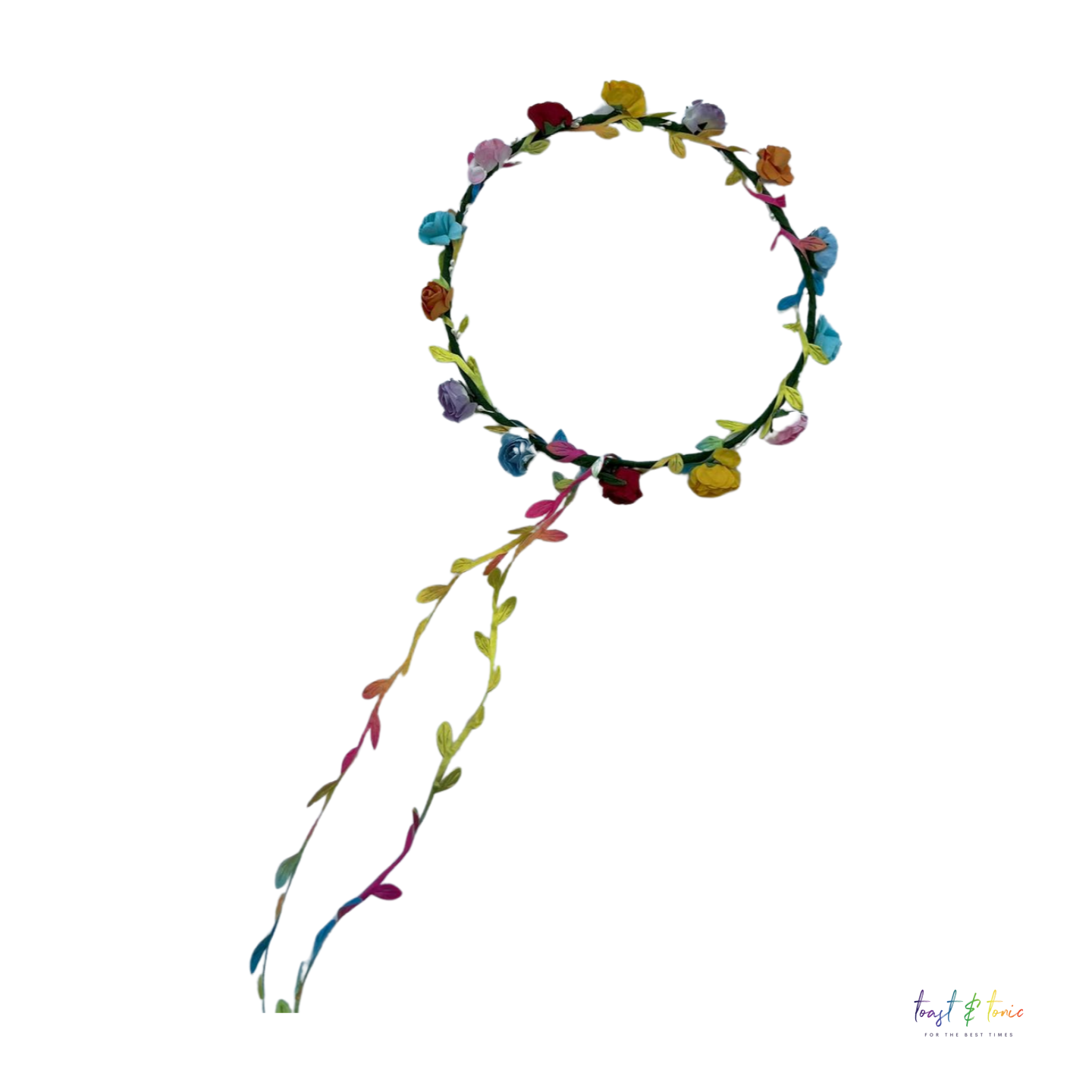 Flower Head Garland, Multi-Coloured Flower Hair Garland & Matching Trail