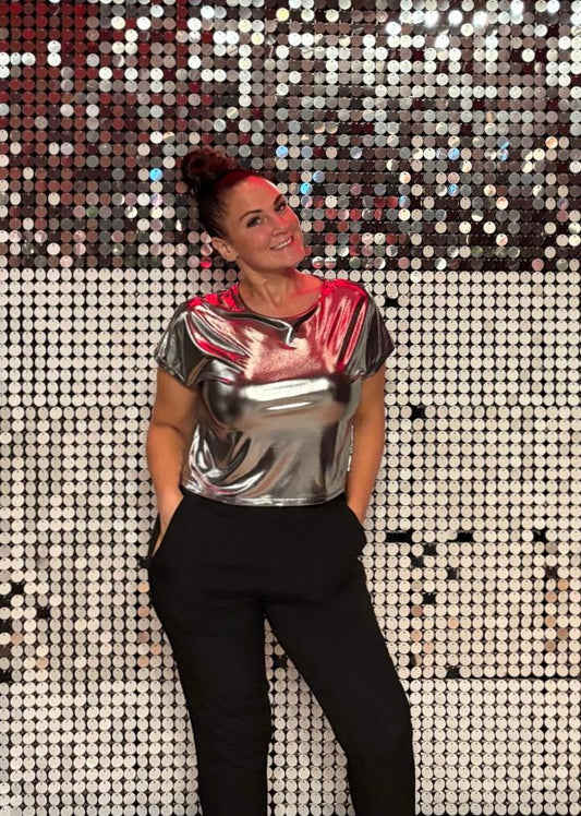 disco wall background of a woman who likes to party