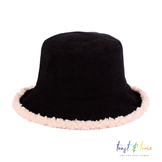 Reversible Bucket Hat Black/Faux