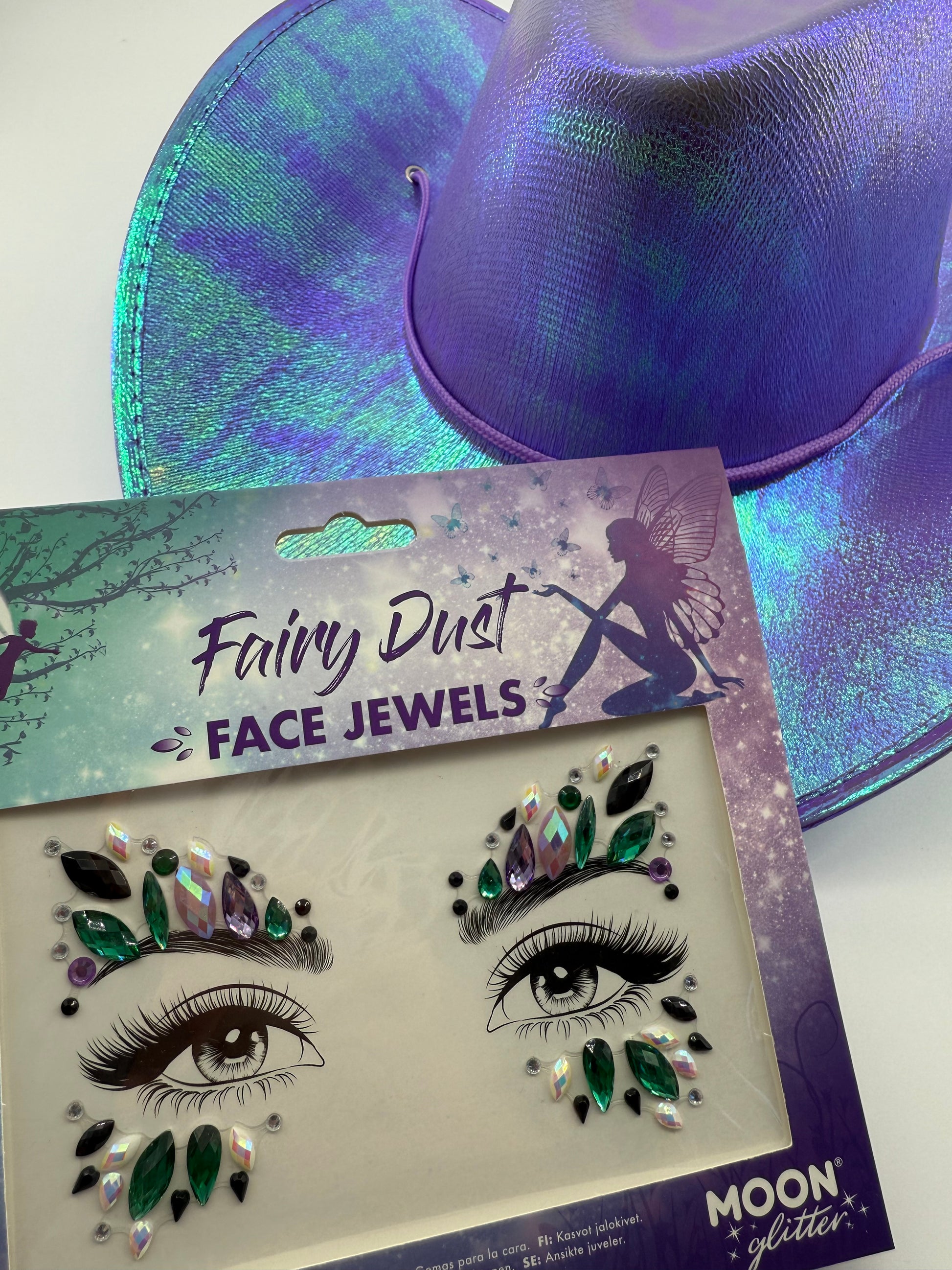 Festival cowboy hat with face gems bundle bundle, 