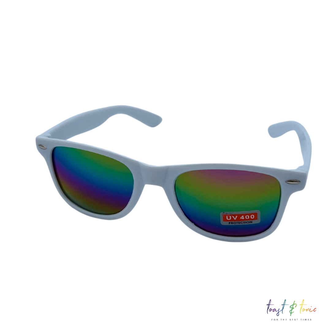 Neon Coloured Wayfarer Mirror Lens Sunglasses