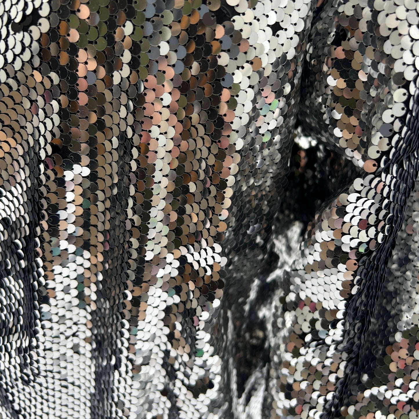 Silver sequin bomber jacket