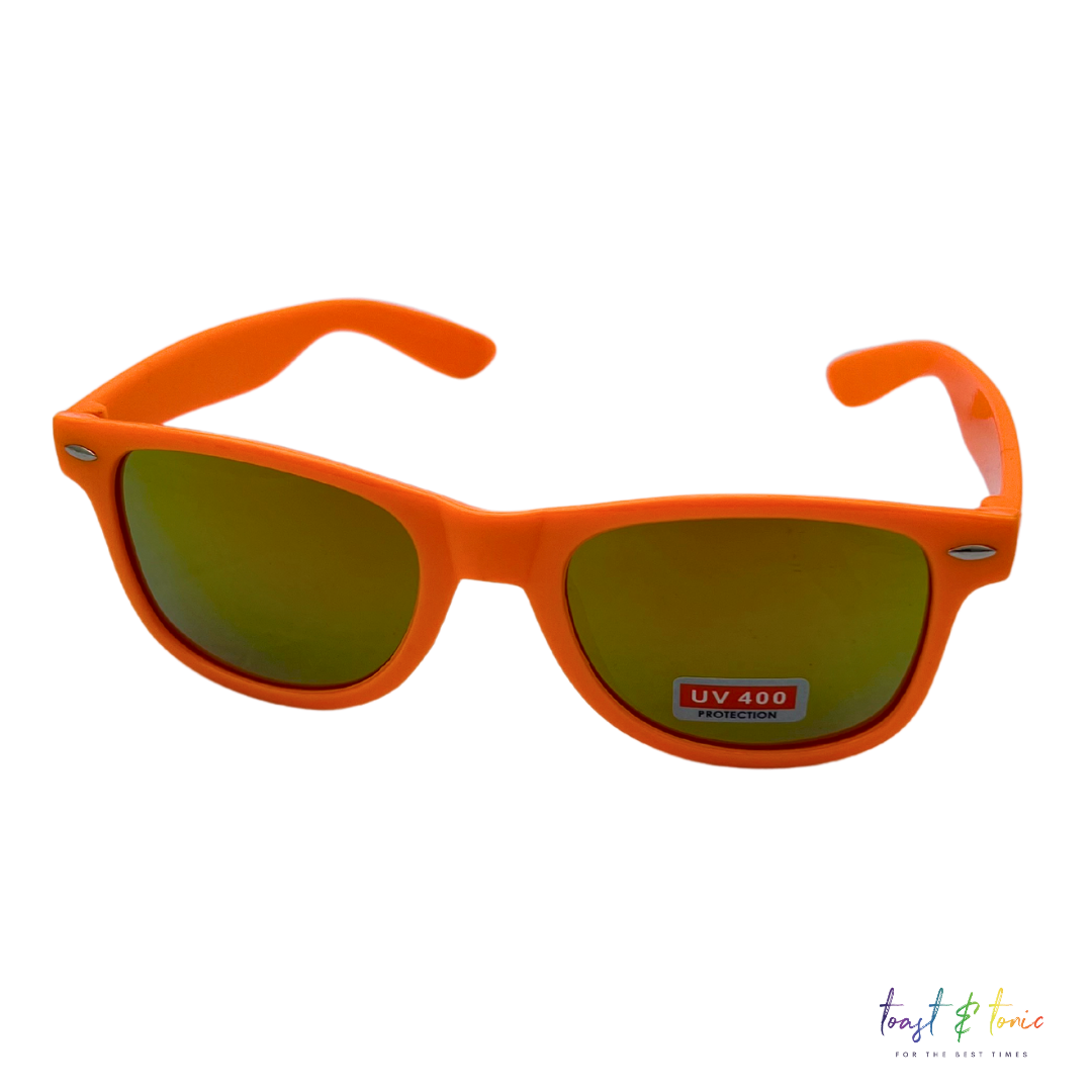 Neon Coloured Wayfarer Mirror Lens Sunglasses