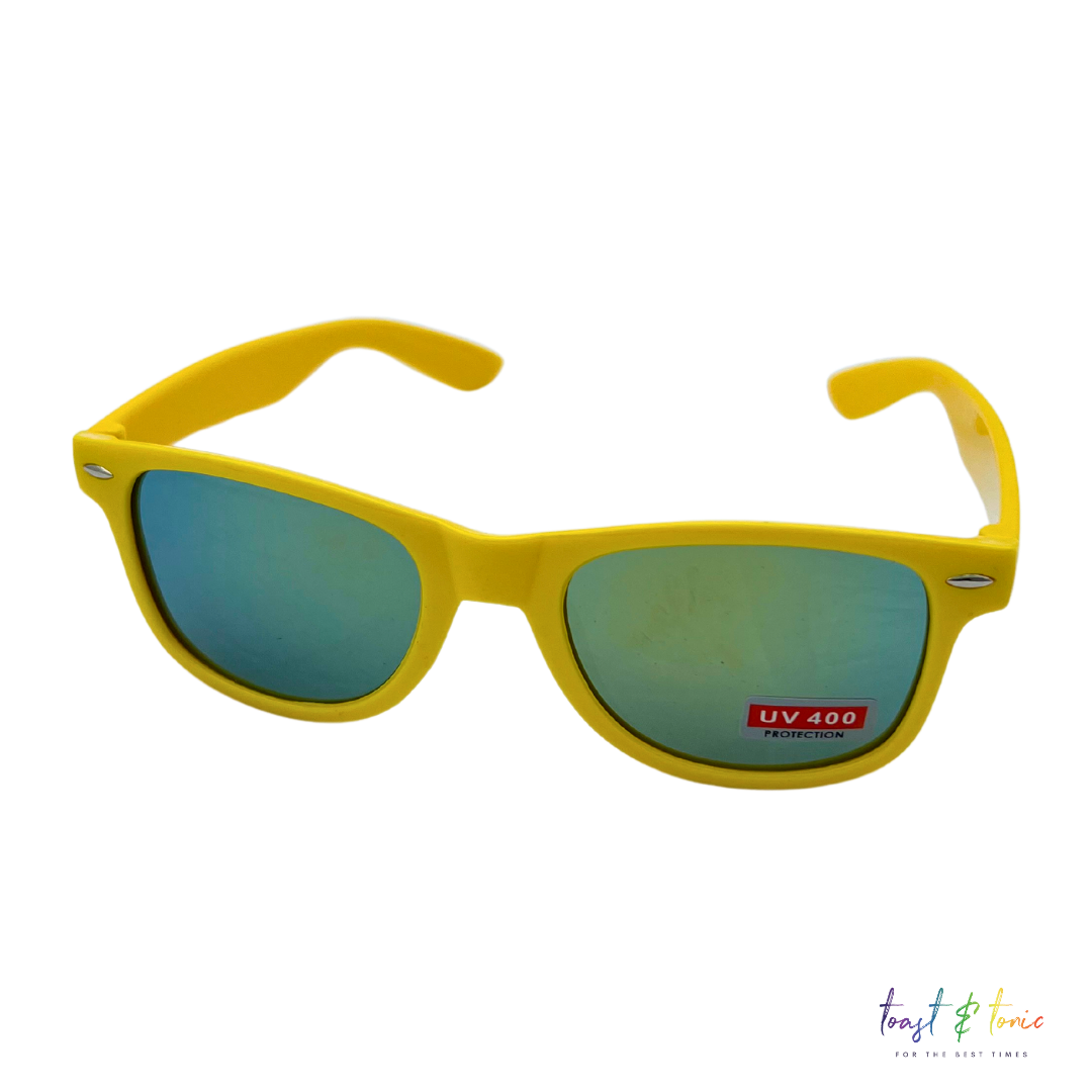 Neon Coloured Wayfarer Mirror Lens Sunglasses