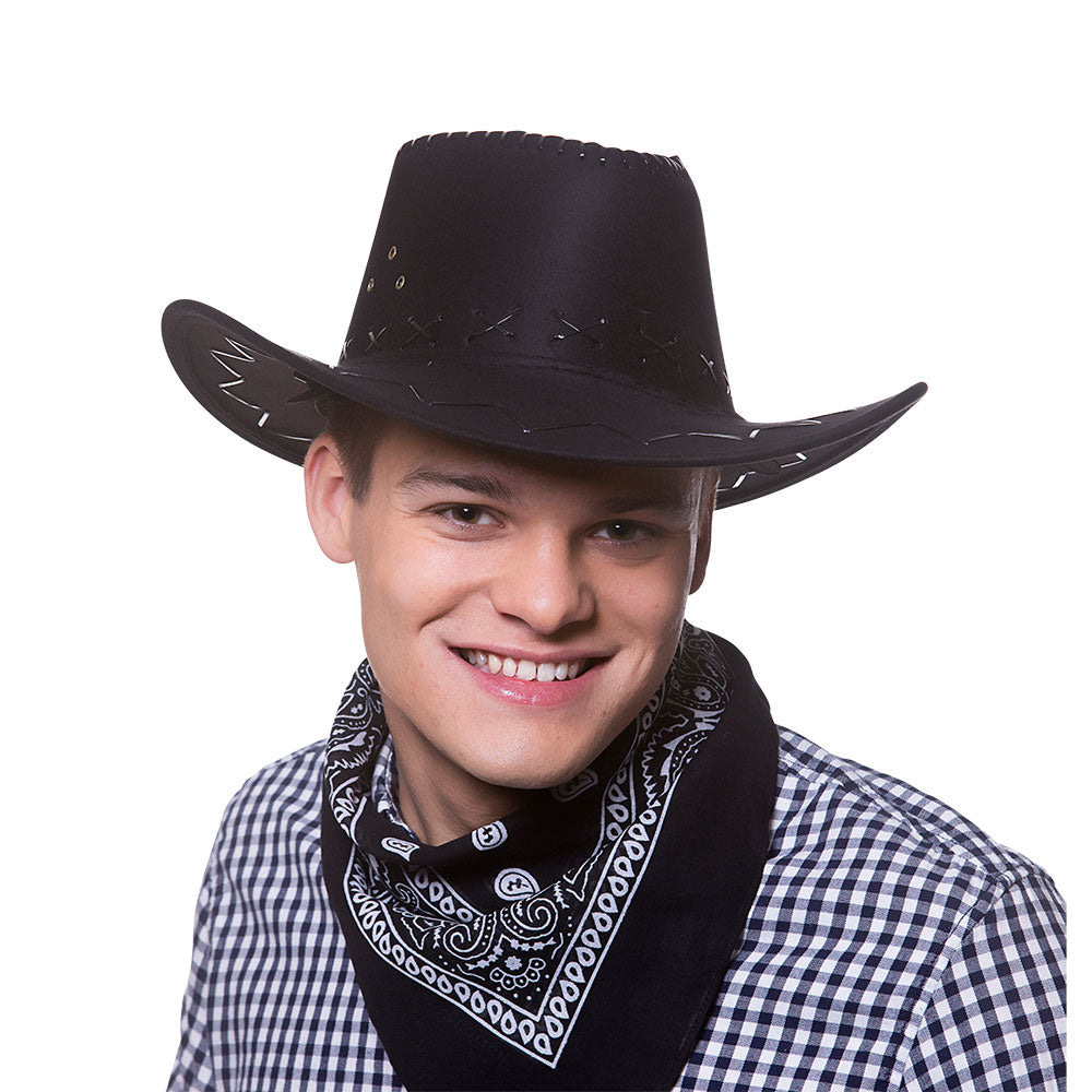 cowboy hat black suede