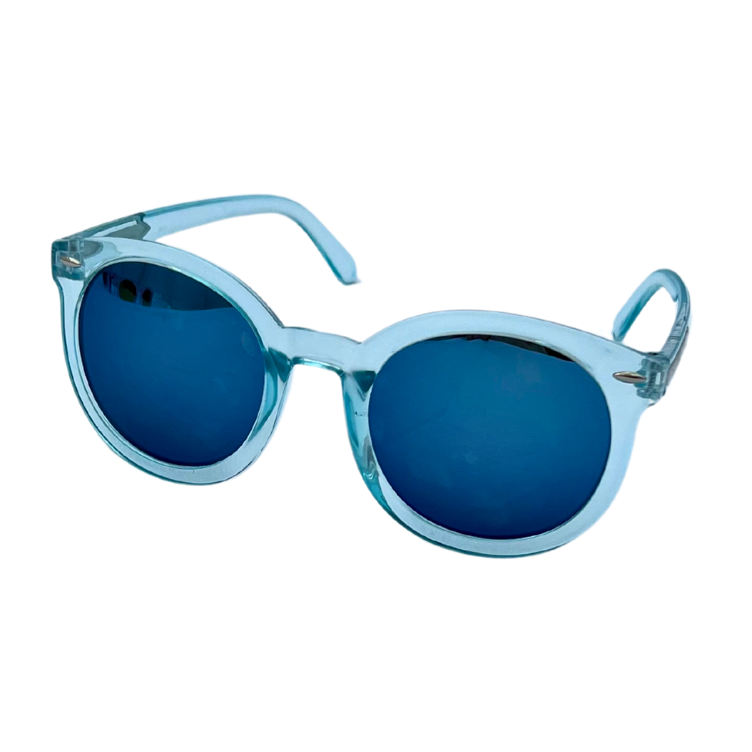 Coloured / Translucent Frame - Round Mirrored Lens Sunglasses