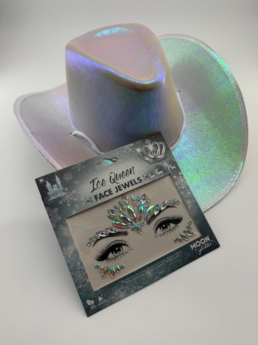 bundle face jewels ice queen pearl cowboy hat