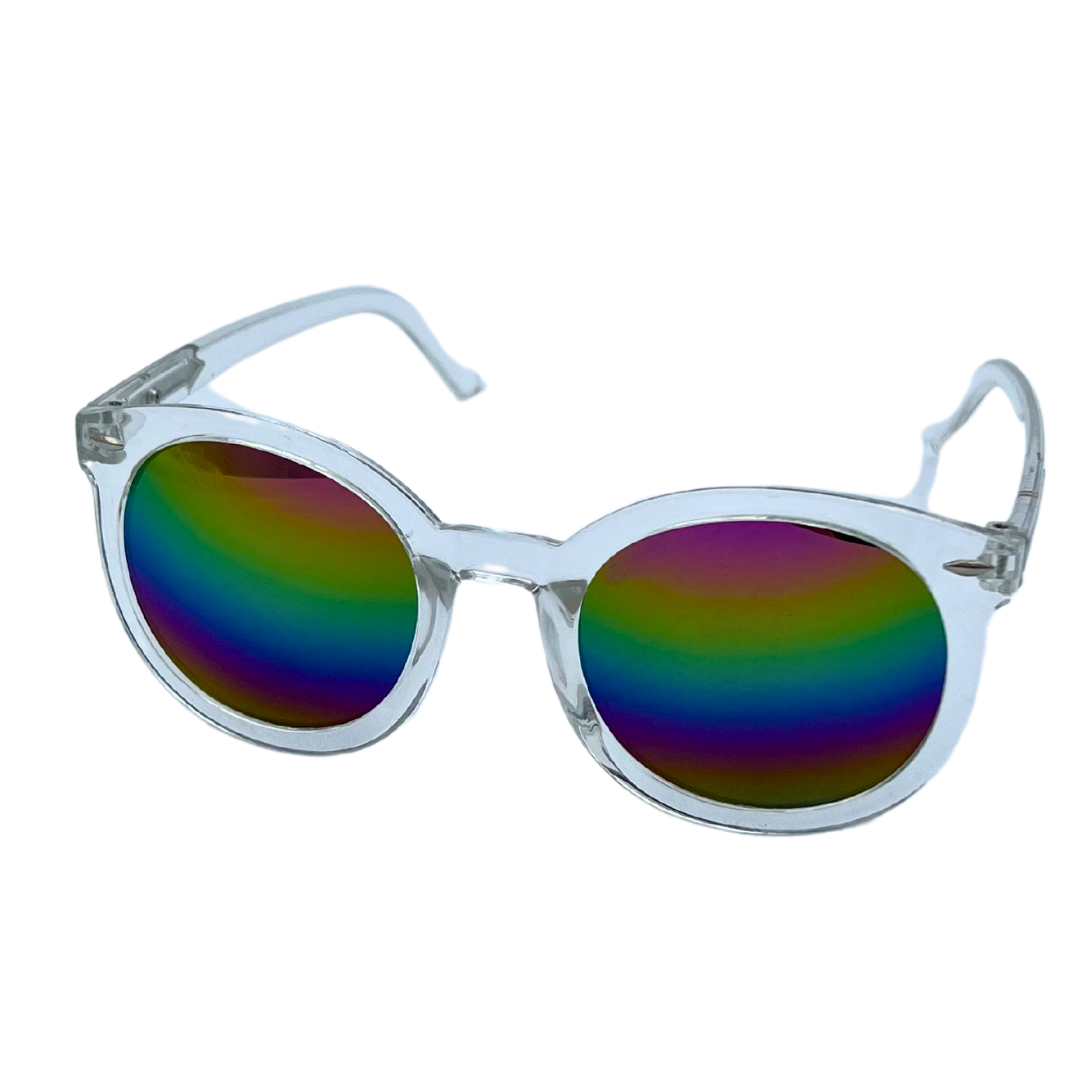 Coloured / Translucent Frame - Round Mirrored Lens Sunglasses