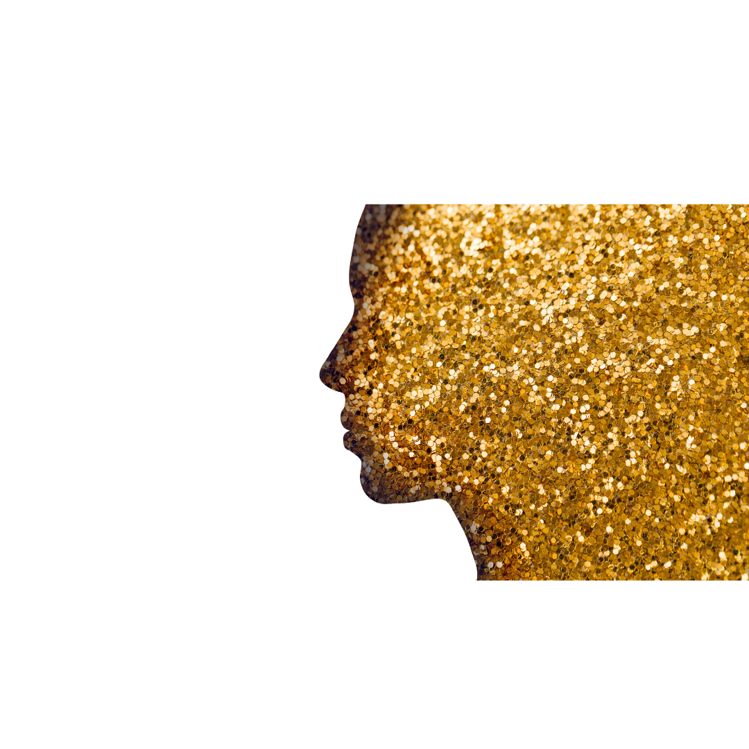 glitter shaped face