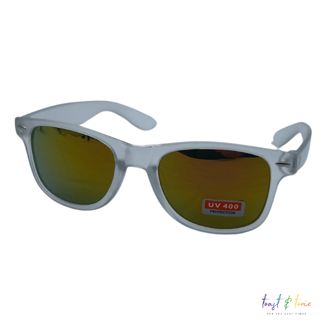 Frosted Wayfarer Mirror Lens Sunglasses