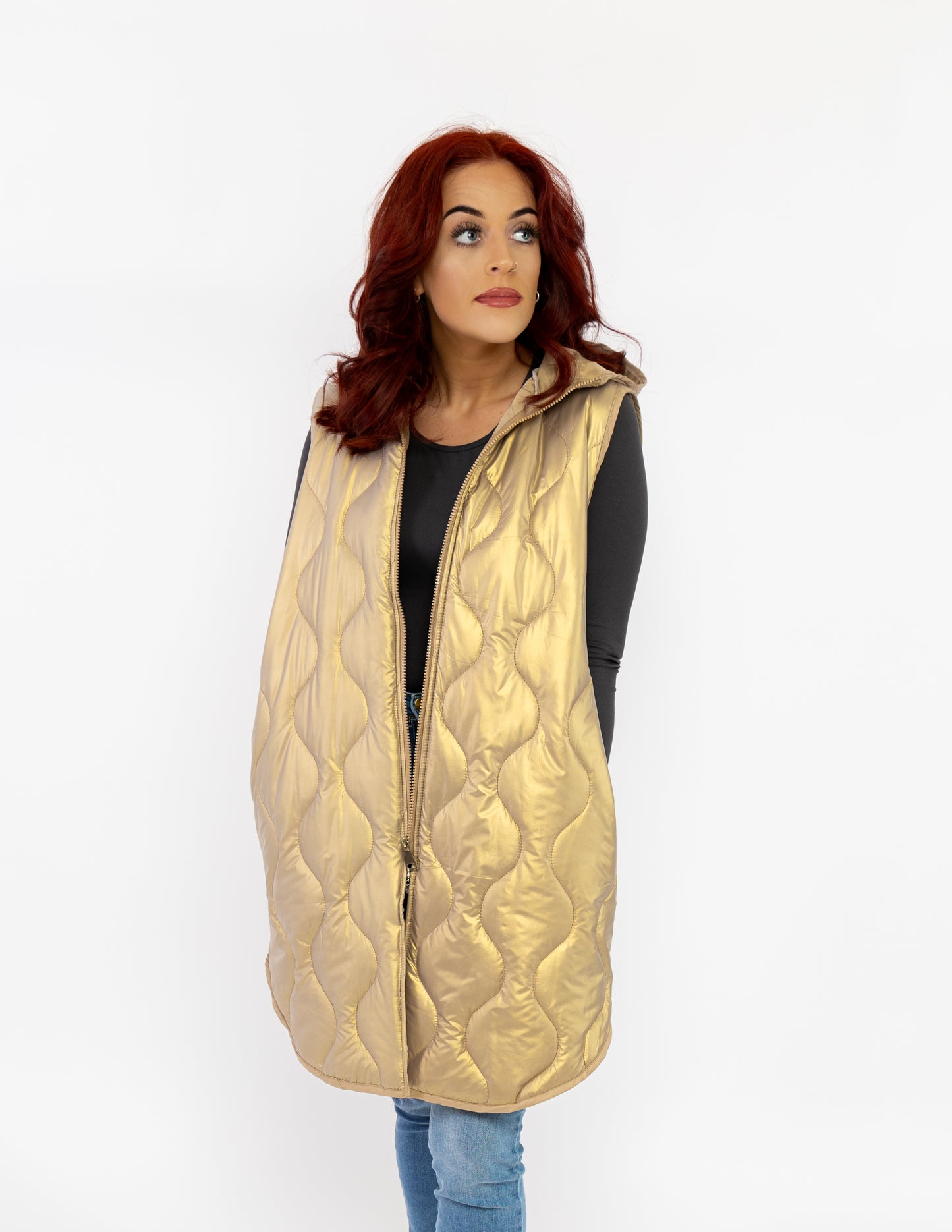 Long Gilet - One Size - Gold