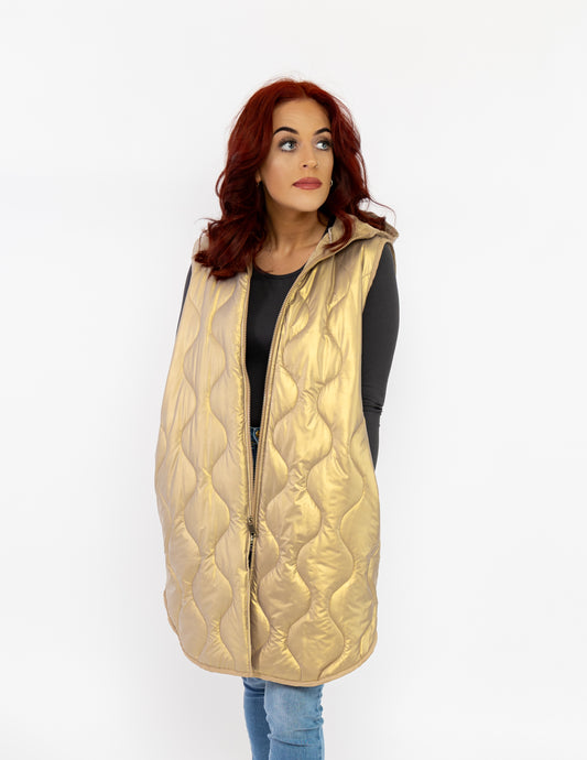 Long Gilet - One Size - Gold