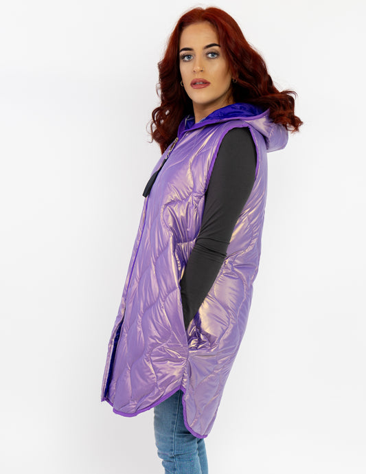Long Gilet - One Size - Purple