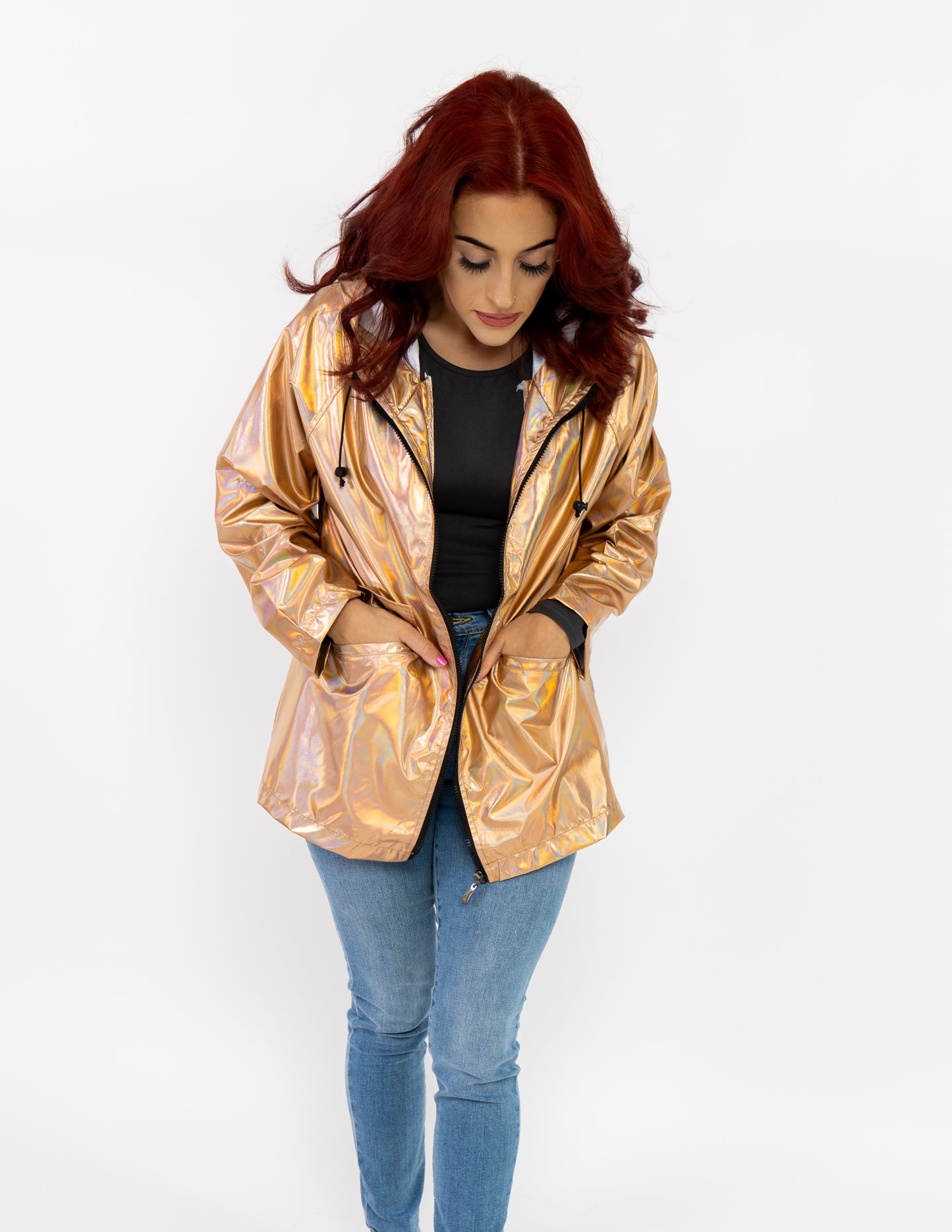 Gold Holographic Rain Coat
