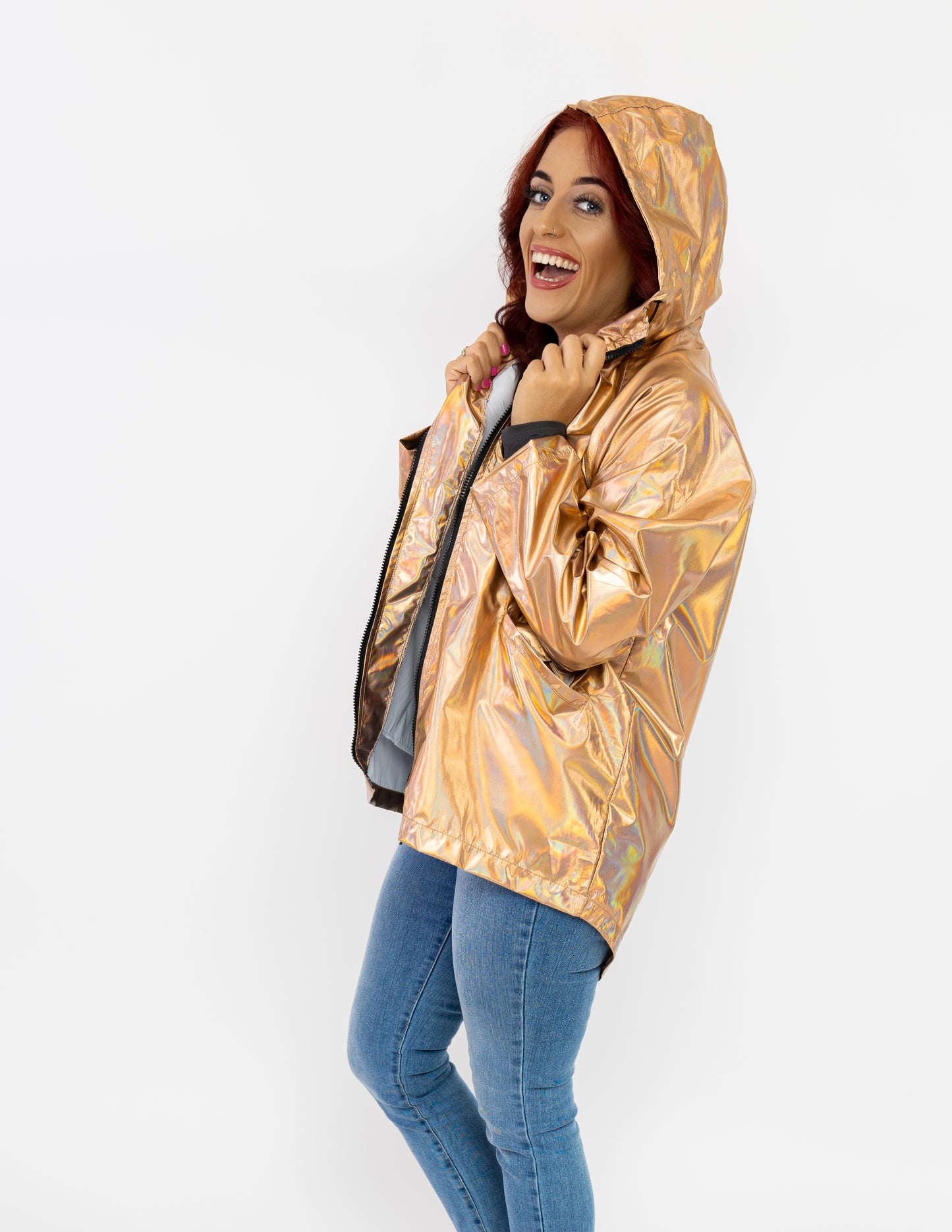 Gold Holographic Rain Coat