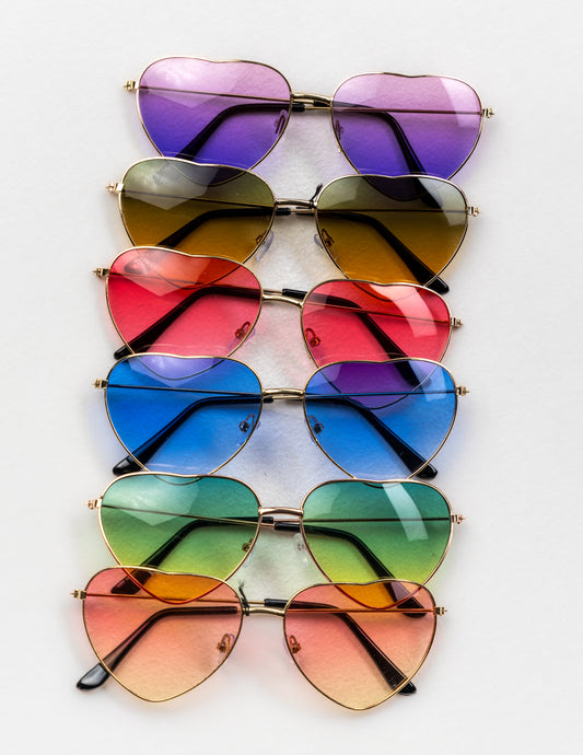 Two Tone Heart Shaped Sunglasses