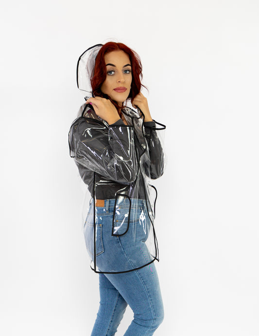 Clear Rain Mac - Black Edging