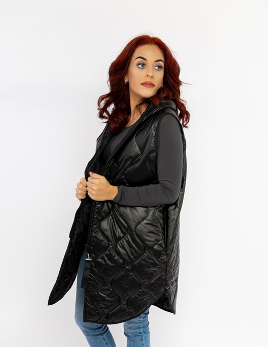 Long Gilet - One Size - Black