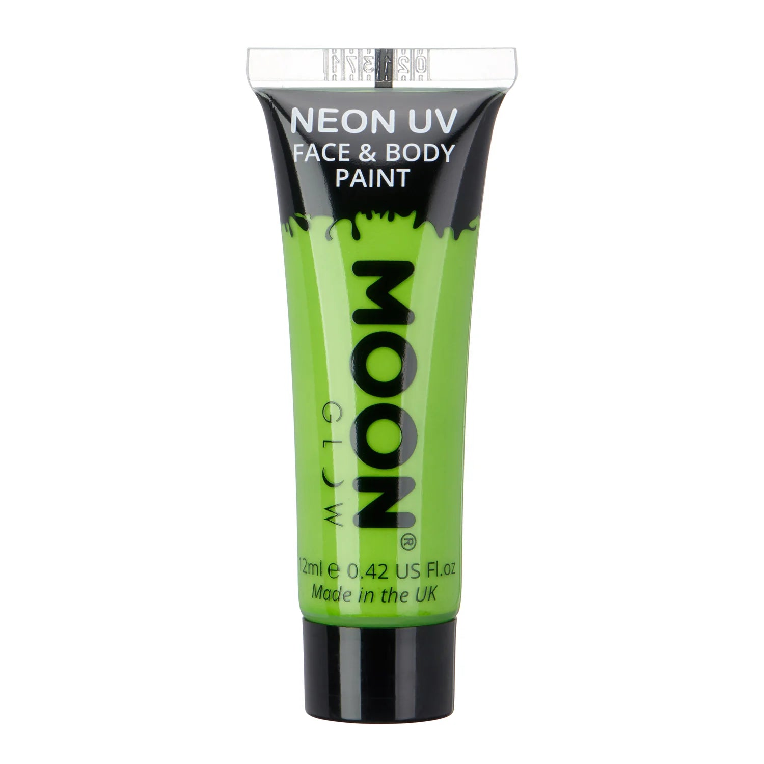 A tube of intense green neon UV face and body paint.