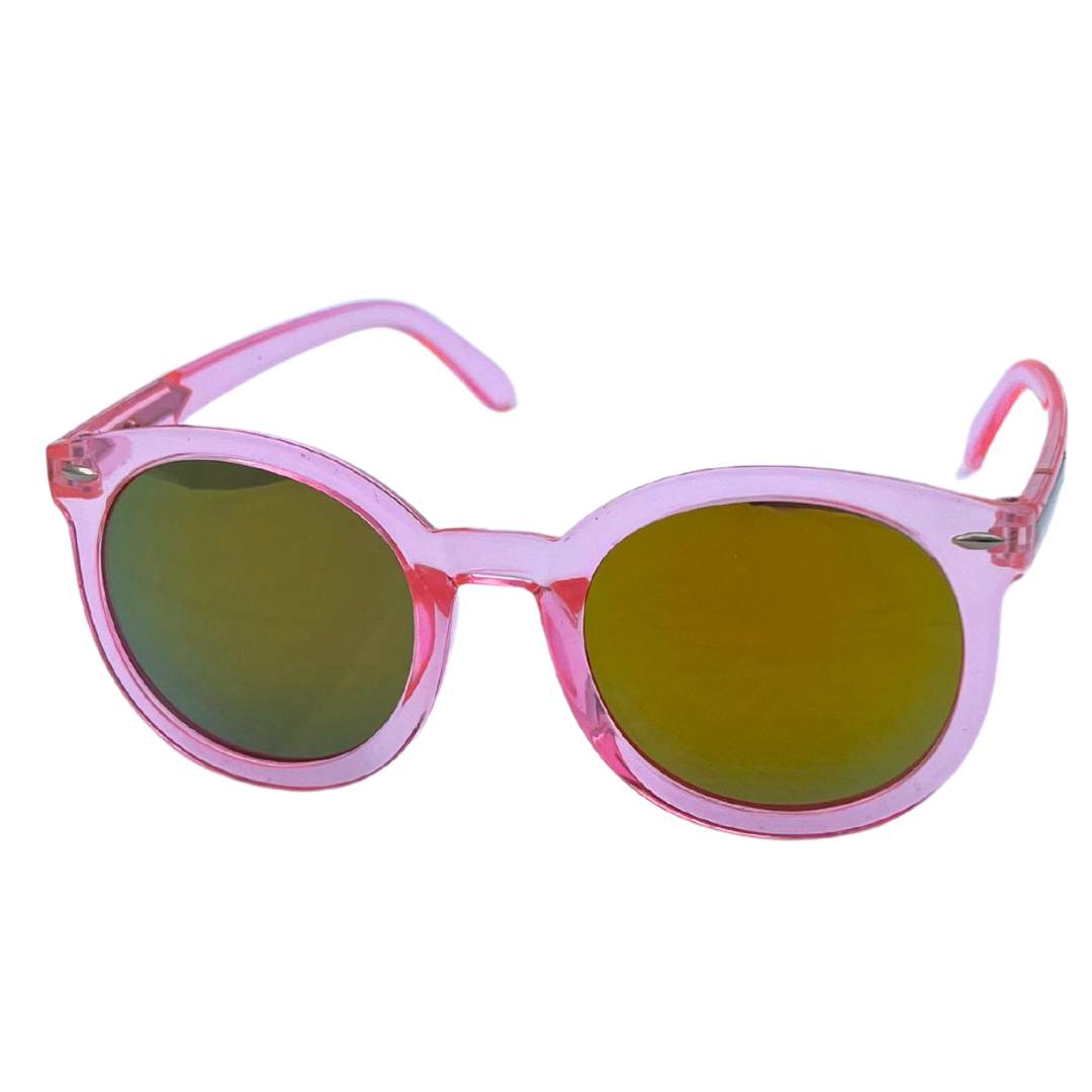 Coloured / Translucent Frame - Round Mirrored Lens Sunglasses