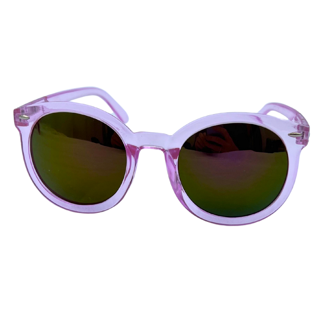 Coloured / Translucent Frame - Round Mirrored Lens Sunglasses