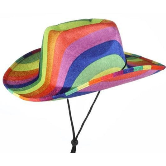 rainbow cowboy cowgirl hat
