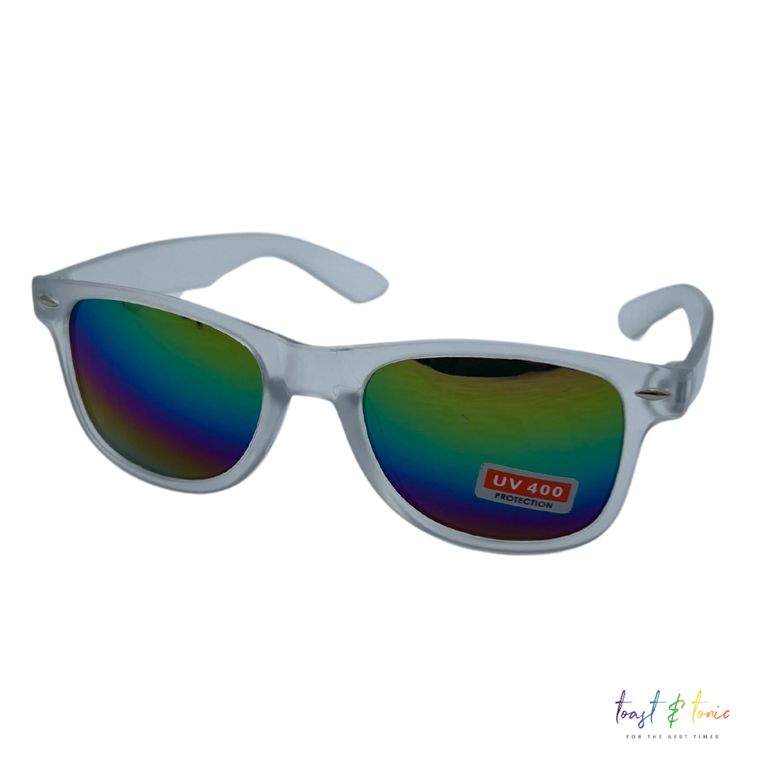 Frosted Wayfarer Mirror Lens Sunglasses