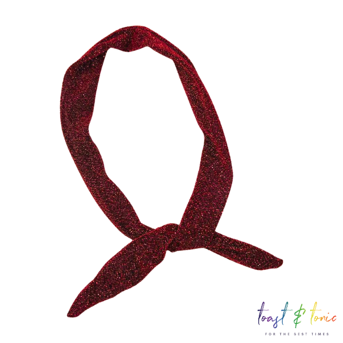 glittery wired headbands in red