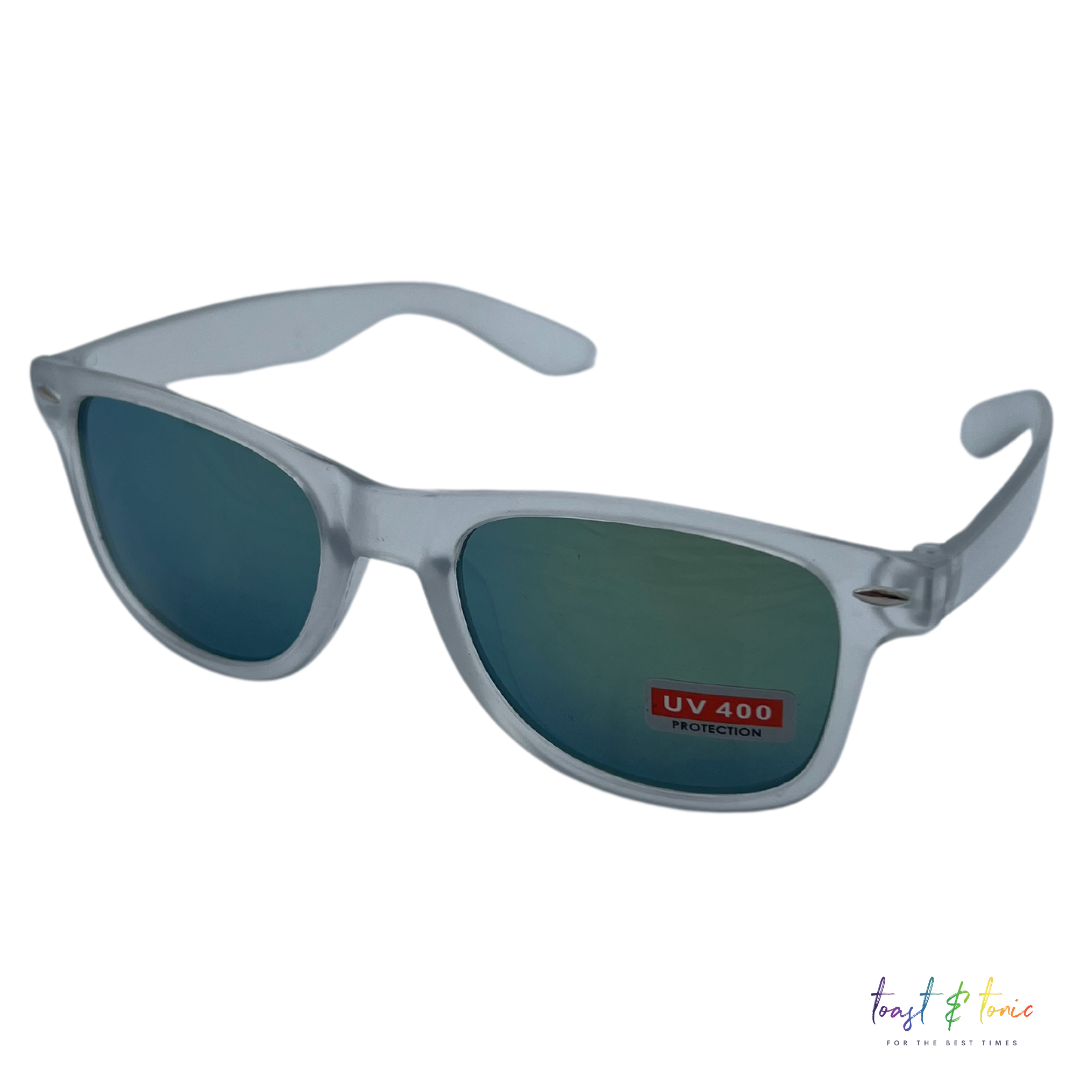 Frosted Wayfarer Mirror Lens Sunglasses
