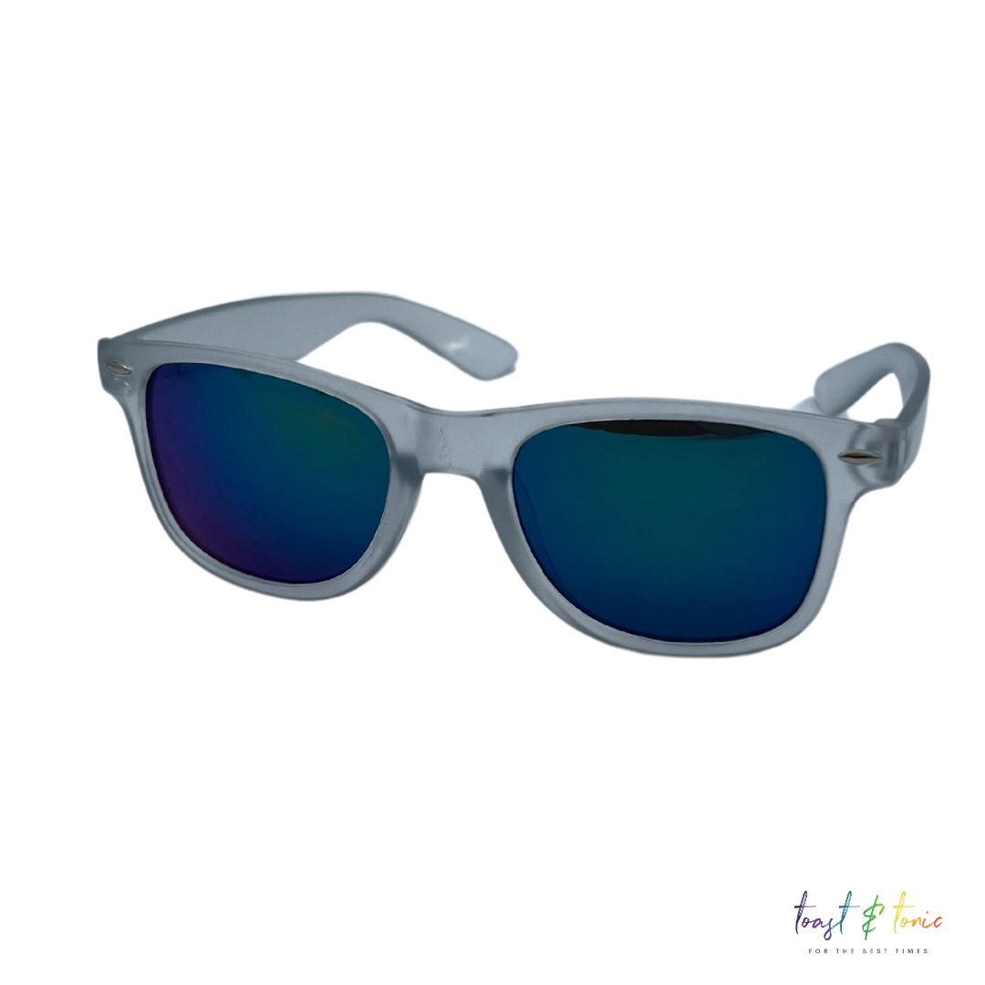 Frosted Wayfarer Mirror Lens Sunglasses